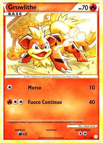 065 / 123 Growlithe comune (IT) -NEAR MINT-