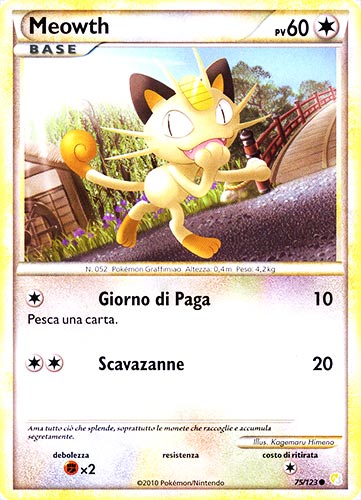 075 / 123 Meowth comune (IT) -NEAR MINT-