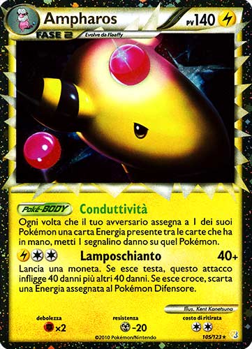 105 / 123 Ampharos rara prime foil (IT) -NEAR MINT-