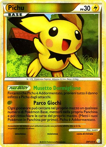 028 / 123 Pichu rara foil reverse (IT) -NEAR MINT-