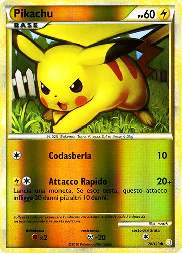 078 / 123 Pikachu comune foil reverse (IT) -NEAR MINT-