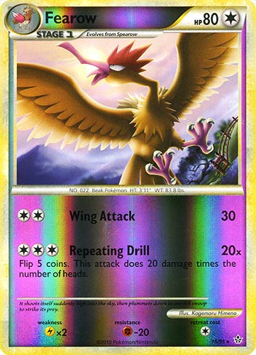 15 / 95 Fearow rara foil reverse (EN) -NEAR MINT-