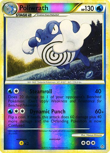 21 / 95 Poliwrath rara foil reverse (EN) -NEAR MINT-