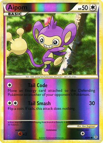 43 / 95 Aipom comune foil reverse (EN) -NEAR MINT-