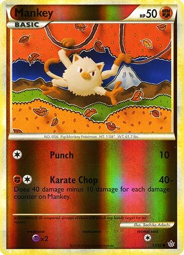 53 / 95 Mankey comune foil reverse (EN) -NEAR MINT-