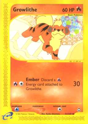 051 / 147 Growlithe non comune (EN) -NEAR MINT-