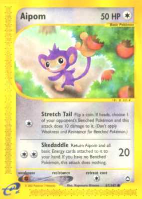 067 / 147 Aipom comune (EN) -NEAR MINT-