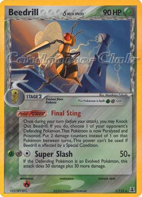 001 / 113 Beedrill Delta Species rara foil (EN) -NEAR MINT-