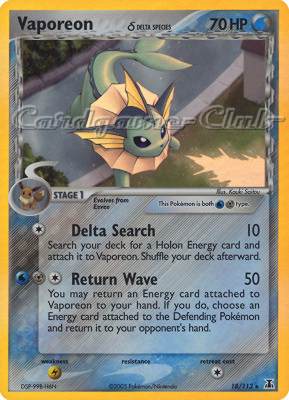 018 / 113 Vaporeon Delta Species rara foil (EN) -NEAR MINT-