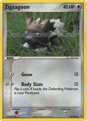 074 / 106 Zigzagoon comune (EN) -NEAR MINT-