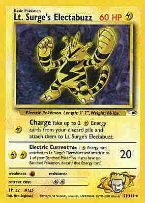027 / 132 Lt. Surge's Electabuzz Lv. 22 rara unlimited (EN) -NEAR MINT-