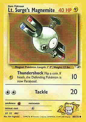 080 / 132 Lt. Surge's Magnemite Lv. 12 comune unlimited (EN) -NEAR MINT-