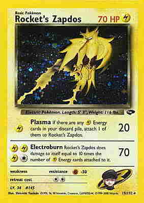 015 / 132 Rocket's Zapdos rara foil unlimited (EN) -NEAR MINT-