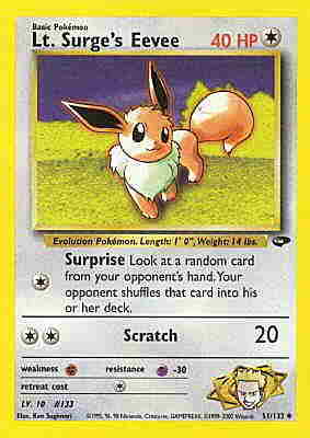 051 / 132 Lt. Surge's Eevee non comune unlimited (EN) -NEAR MINT-
