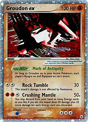 093 / 101 Groudon EX rara ex foil (EN) -NEAR MINT-