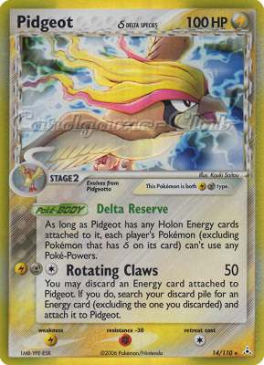 014 / 110 Pidgeot Delta Species rara foil (EN) -NEAR MINT-