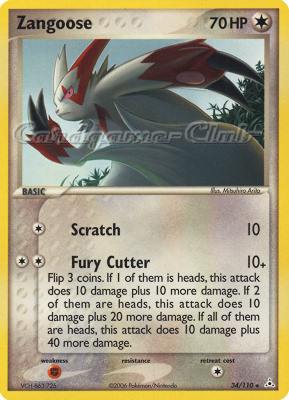 034 / 110 Zangoose rara (EN) -NEAR MINT-