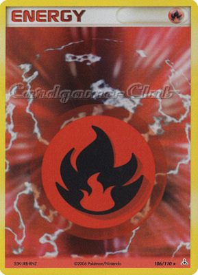 106 / 110 Fire Energy rara foil (EN) -NEAR MINT-