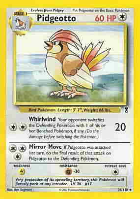 034 / 110 Pidgeotto rara (EN) -NEAR MINT-