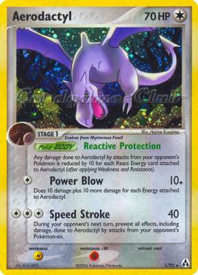 01 / 92 Aerodactyl rara foil (EN) -NEAR MINT-