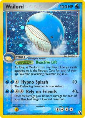 14 / 92 Wailord rara foil (EN)  -GOOD-