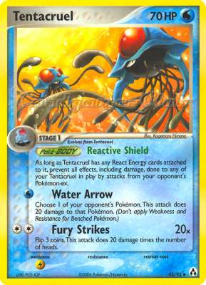 45 / 92 Tentacruel non comune (EN) -NEAR MINT-