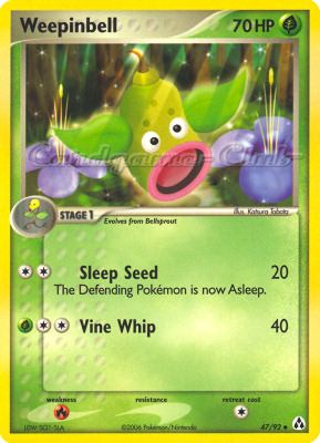 47 / 92 Weepinbell non comune (EN) -NEAR MINT-
