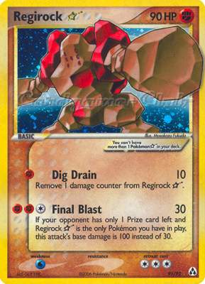 91 / 92 Regirock rara "star" foil (EN) -NEAR MINT-