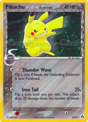 93 / 92 Pikachu rara foil (EN) -NEAR MINT-