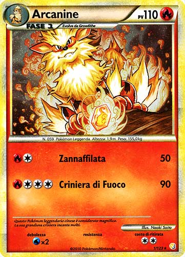 001 / 123 Arcanine rara foil (IT) -NEAR MINT-