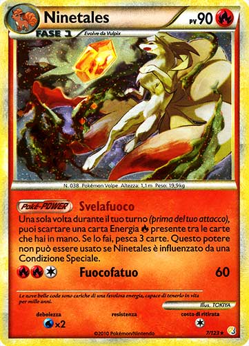 007 / 123 Ninetales rara foil (IT) -NEAR MINT-
