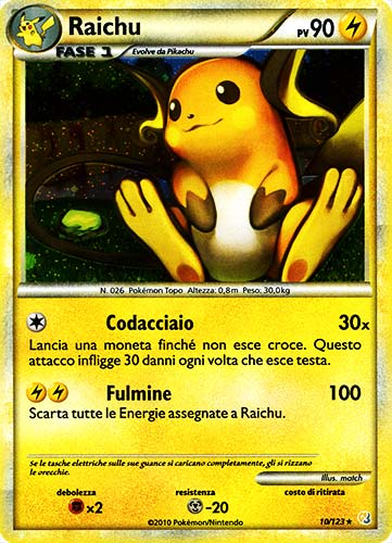 010 / 123 Raichu rara foil (IT) -NEAR MINT-