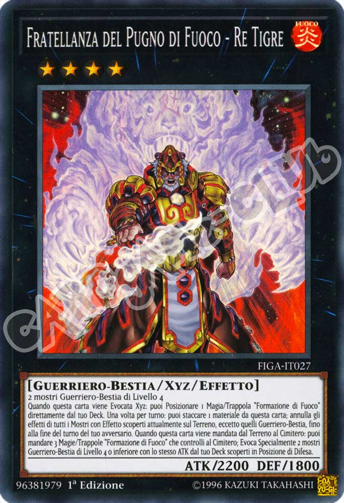 FIGA-IT027 Fratellanza del Pugno di Fuoco - Re Tigre super rara 1a Edizione (IT) -NEAR MINT-