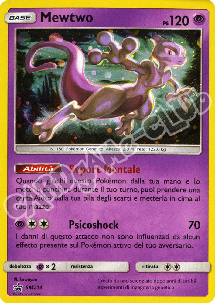 SM214 Mewtwo rara foil (IT) -NEAR MINT-