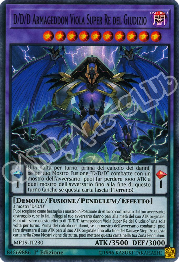 MP19-IT230 D/D/D Armageddon Viola Super Re del Giudizio super rara 1a Edizione (IT) -NEAR MINT-