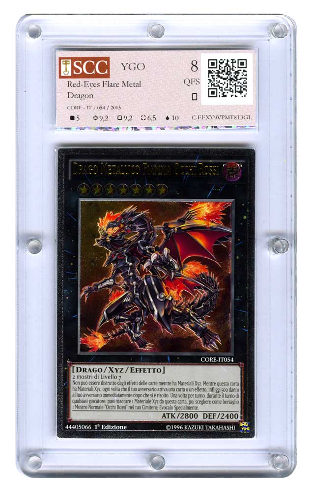 CORE-IT054 Drago Metallico Fiamma Occhi Rossi rara ultimate 1a edizione (IT) -GRADATA-SCC/08