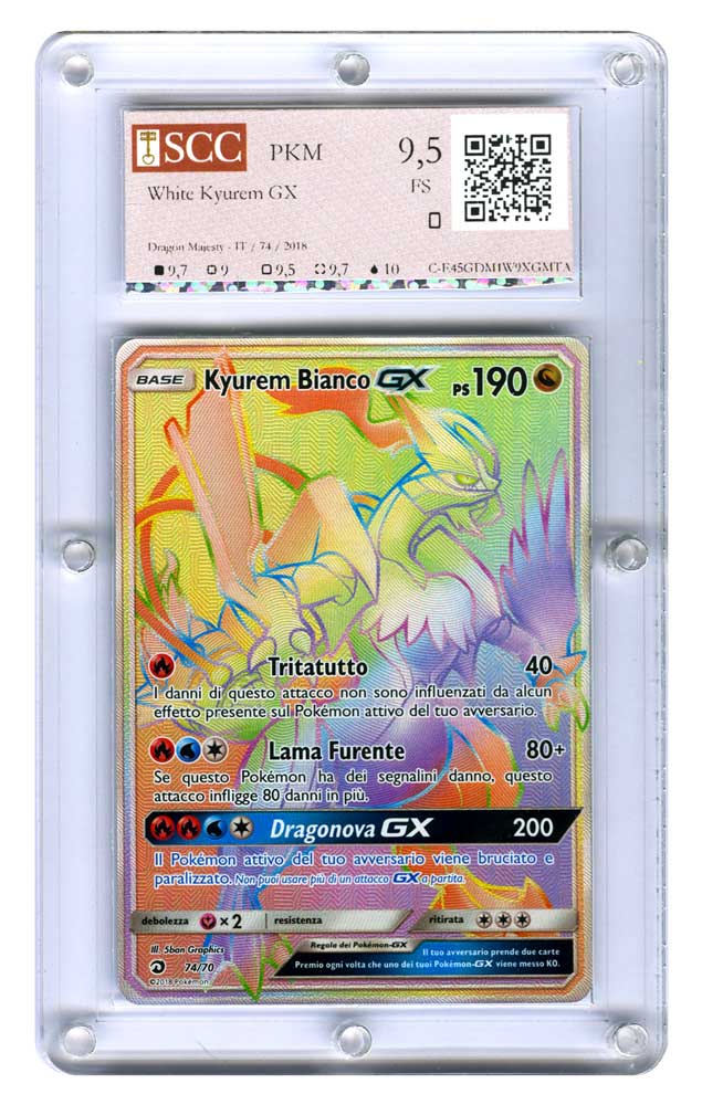 74 / 70 Kyurem Bianco GX rara segreta foil (IT) -GRADATA-SCC/09,5