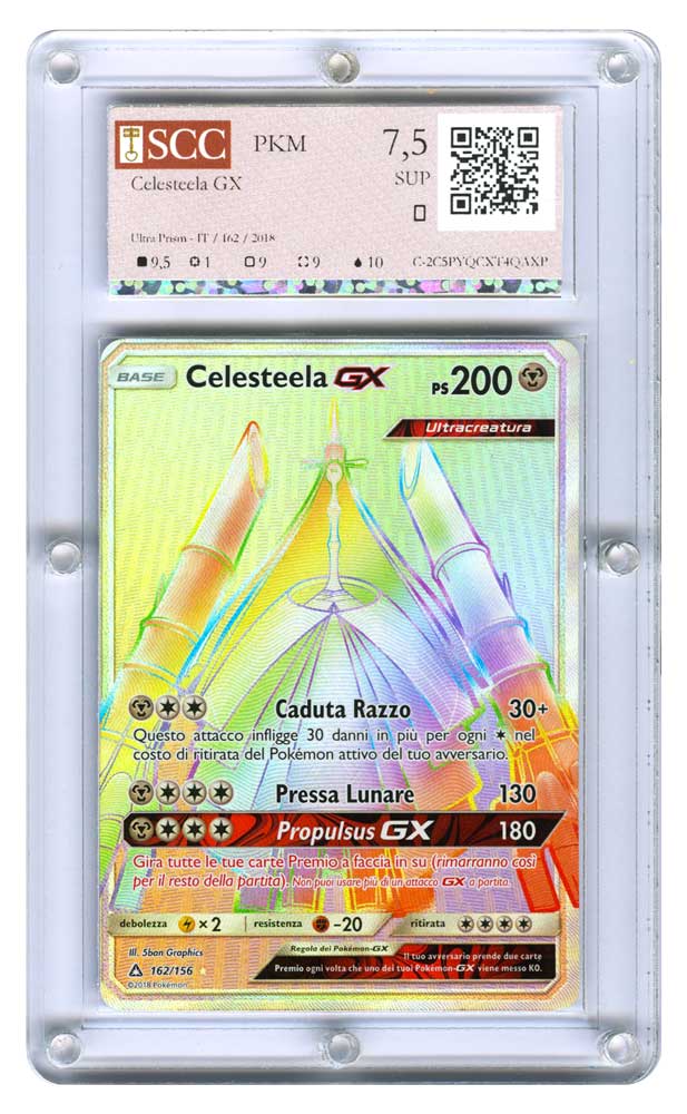 162 / 156 Celesteela GX rara segreta foil (IT) -GRADATA-SCC/07,5