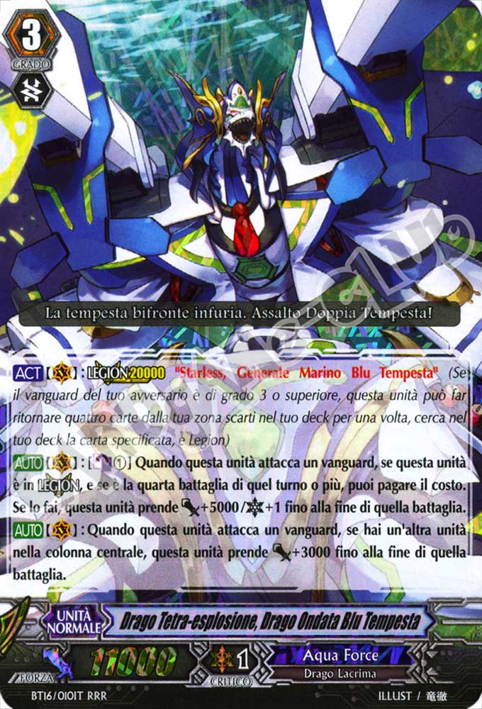 BT16-IT010 Drago Tetra-esplosione, Drago Ondata Blu Tempesta tripla rara foil (IT) -NEAR MINT-