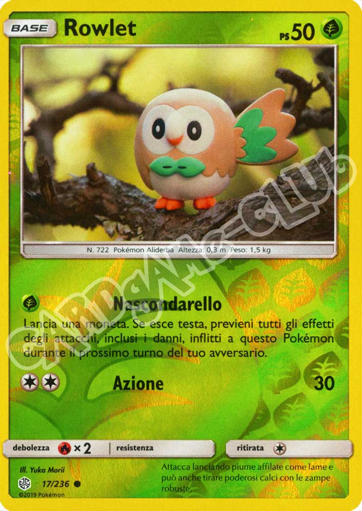 017 / 236 Rowlet comune foil reverse (IT) -NEAR MINT-
