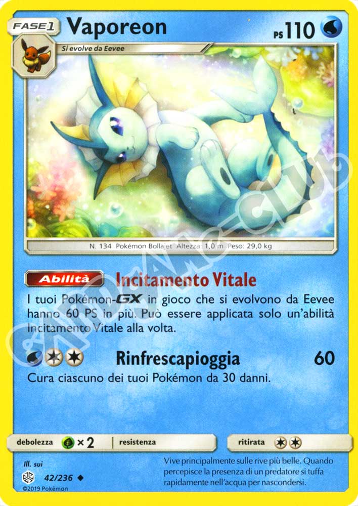 042 / 236 Vaporeon non comune normale (IT) -NEAR MINT-