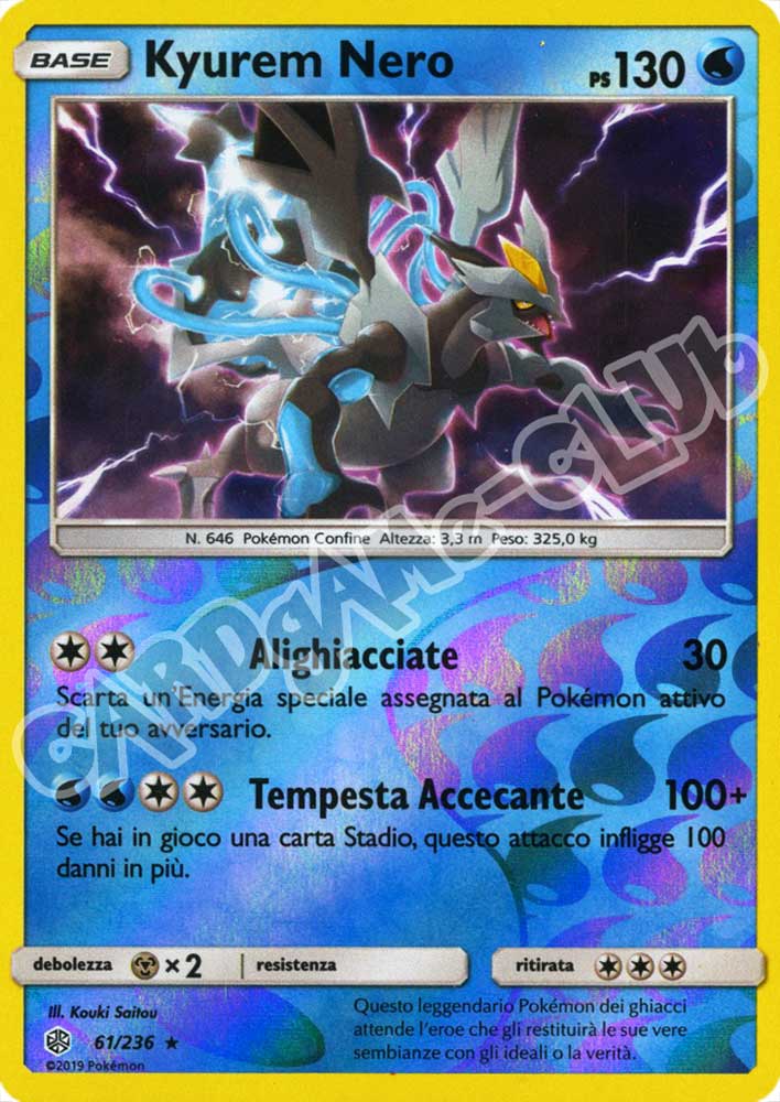 061 / 236 Kyurem Nero rara foil reverse (IT) -NEAR MINT-