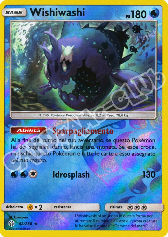 062 / 236 Wishiwashi rara foil reverse (IT) -NEAR MINT-