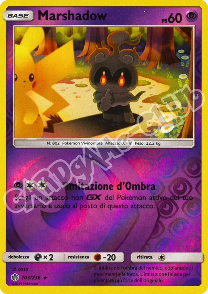 103 / 236 Marshadow rara foil reverse (IT) -NEAR MINT-