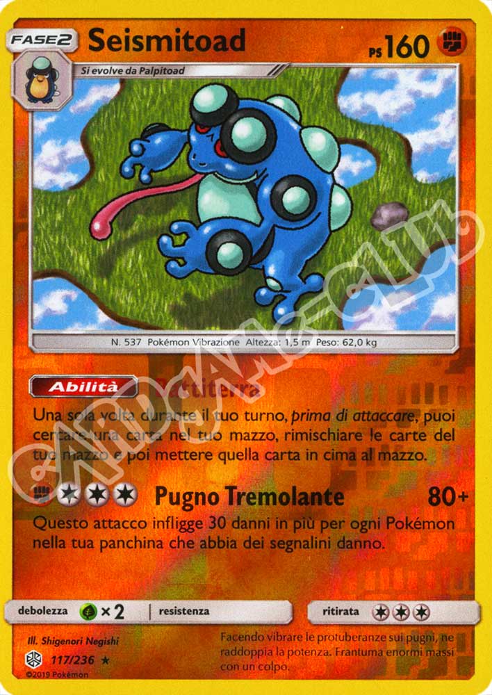 117 / 236 Seismitoad rara foil reverse (IT) -NEAR MINT-