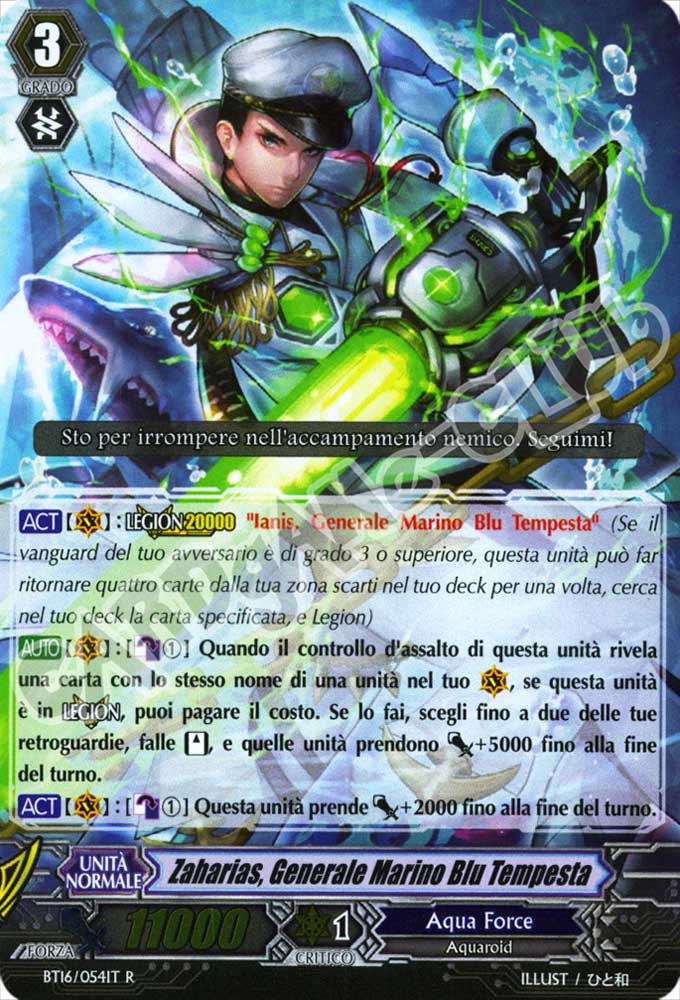 BT16-IT054 Zaharias, Generale Marino Blu Tempesta rara foil (IT) -NEAR MINT-