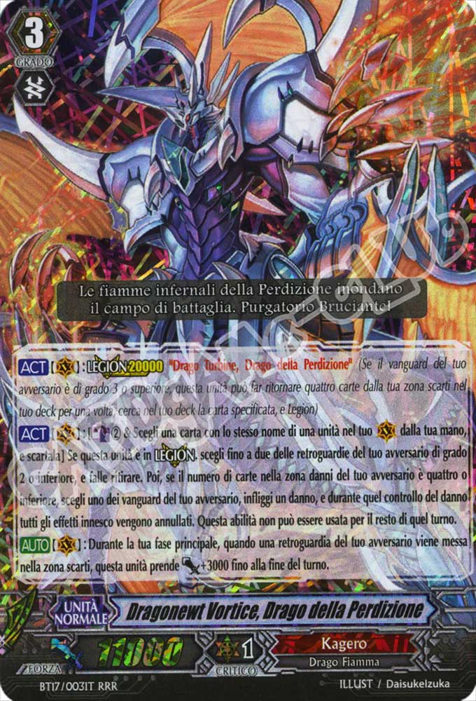 BT17-IT003 Dragonewt Vortice, Drago della Perdizione tripla rara foil (IT) -NEAR MINT-