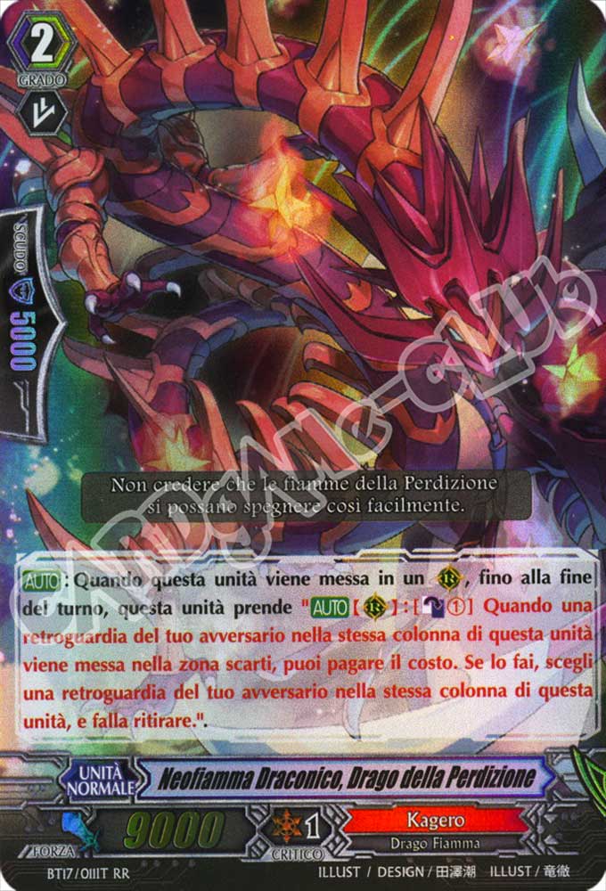 BT17-IT011 Neofiamma Draconico, Drago della Perdizione doppia rara foil (IT) -NEAR MINT-
