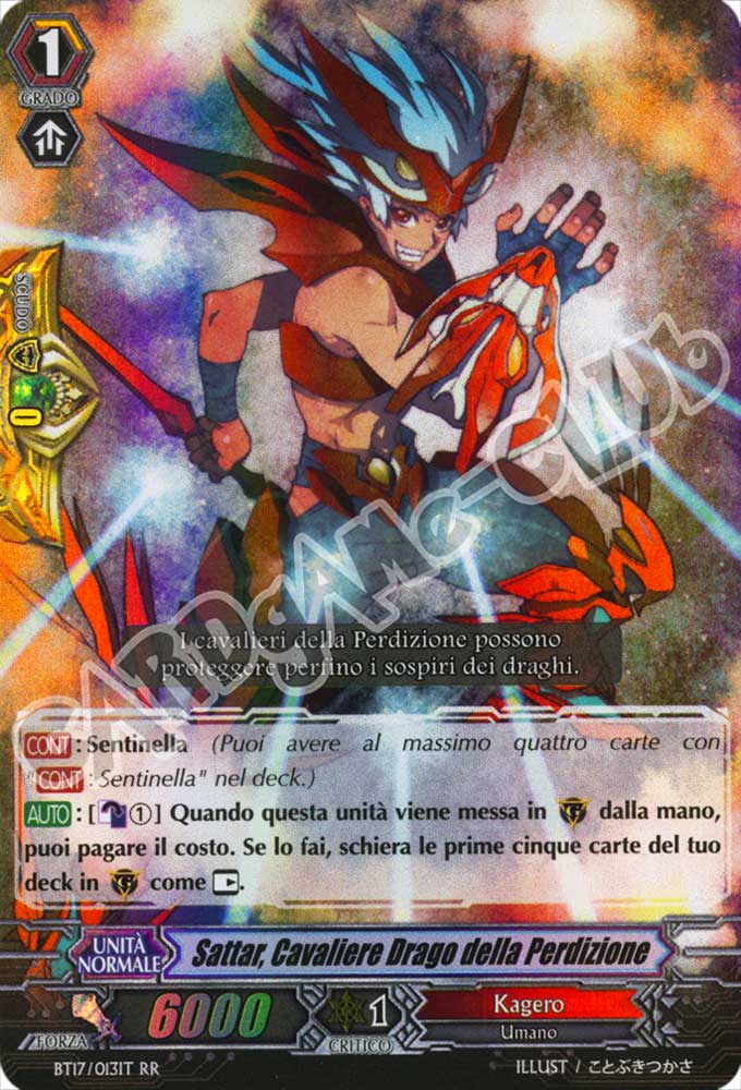 BT17-IT013 Sattar, Cavaliere Drago della Perdizione doppia rara foil (IT) -NEAR MINT-
