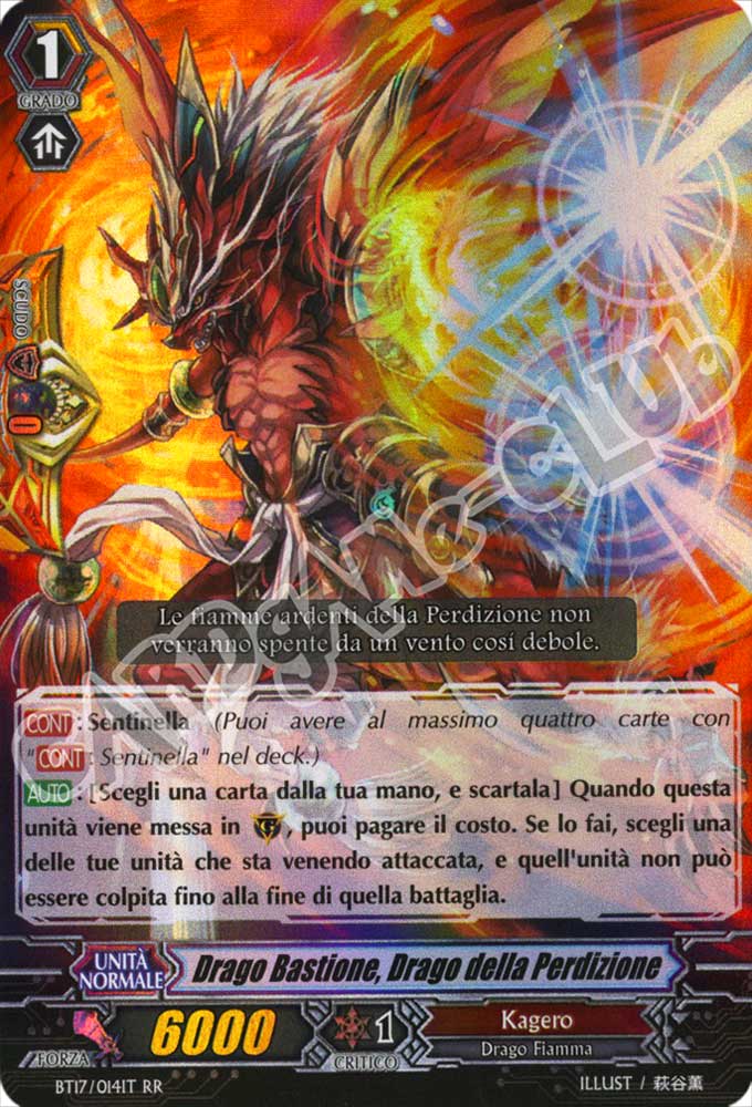 BT17-IT014 Drago Bastione, Drago della Perdizione doppia rara foil (IT) -NEAR MINT-